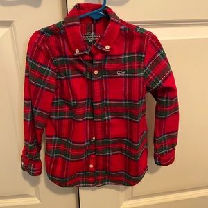 Vineyard Vines Flannel Holiday Plaid Button Down 4T